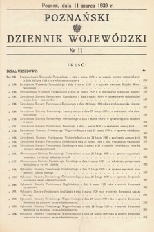 Poznański Dziennik Wojewódzki. 1939, nr 11