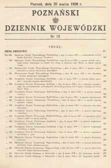 Poznański Dziennik Wojewódzki. 1939, nr 13