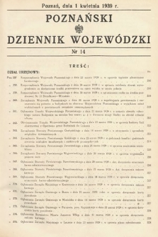 Poznański Dziennik Wojewódzki. 1939, nr 14
