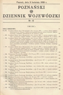 Poznański Dziennik Wojewódzki. 1939, nr 15