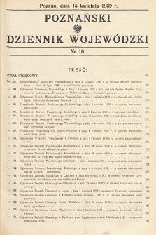 Poznański Dziennik Wojewódzki. 1939, nr 16