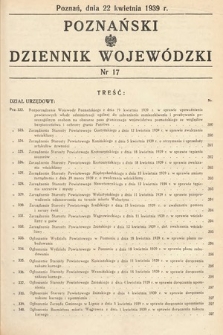 Poznański Dziennik Wojewódzki. 1939, nr 17