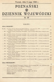 Poznański Dziennik Wojewódzki. 1939, nr 19