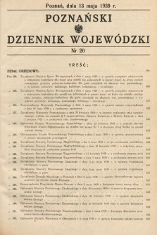 Poznański Dziennik Wojewódzki. 1939, nr 20