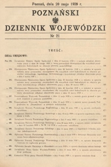 Poznański Dziennik Wojewódzki. 1939, nr 21