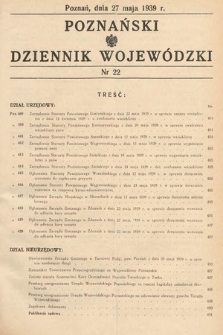 Poznański Dziennik Wojewódzki. 1939, nr 22