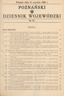 Poznański Dziennik Wojewódzki. 1939, nr 25