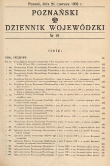 Poznański Dziennik Wojewódzki. 1939, nr 26