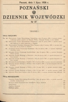 Poznański Dziennik Wojewódzki. 1939, nr 27