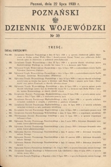 Poznański Dziennik Wojewódzki. 1939, nr 30