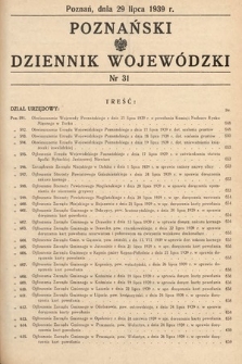 Poznański Dziennik Wojewódzki. 1939, nr 31