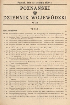 Poznański Dziennik Wojewódzki. 1939, nr 33
