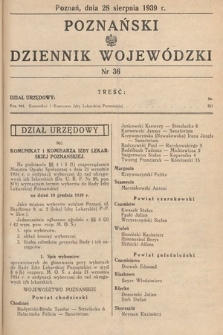 Poznański Dziennik Wojewódzki. 1939, nr 36