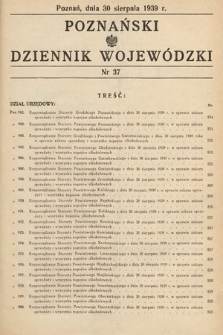 Poznański Dziennik Wojewódzki. 1939, nr 37
