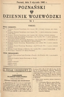 Poznański Dziennik Wojewódzki. 1946, nr 1