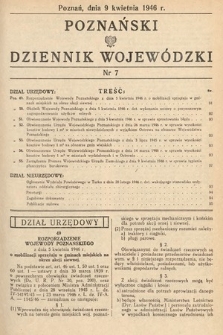 Poznański Dziennik Wojewódzki. 1946, nr 7
