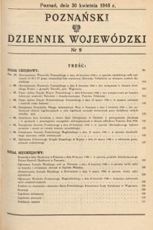 Poznański Dziennik Wojewódzki. 1946, nr 9