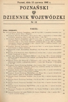 Poznański Dziennik Wojewódzki. 1946, nr 12