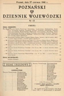Poznański Dziennik Wojewódzki. 1946, nr 13