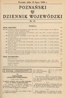 Poznański Dziennik Wojewódzki. 1946, nr 15