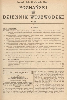 Poznański Dziennik Wojewódzki. 1946, nr 19