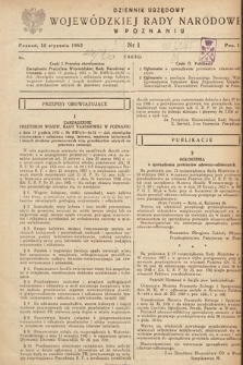 Dziennik Urzędowy Wojewódzkiej Rady Narodowej w Poznaniu. 1952, nr 1
