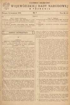 Dziennik Urzędowy Wojewódzkiej Rady Narodowej w Poznaniu. 1952, nr 7