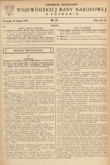 Dziennik Urzędowy Wojewódzkiej Rady Narodowej w Poznaniu. 1952, nr 13