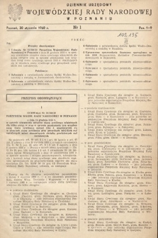 Dziennik Urzędowy Wojewódzkiej Rady Narodowej w Poznaniu. 1960, nr 1