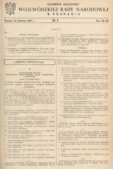 Dziennik Urzędowy Wojewódzkiej Rady Narodowej w Poznaniu. 1961, nr 4