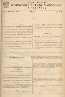 Dziennik Urzędowy Wojewódzkiej Rady Narodowej w Poznaniu. 1961, nr 8