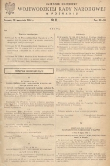 Dziennik Urzędowy Wojewódzkiej Rady Narodowej w Poznaniu. 1961, nr 9