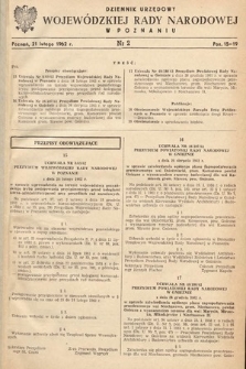 Dziennik Urzędowy Wojewódzkiej Rady Narodowej w Poznaniu. 1962, nr 2