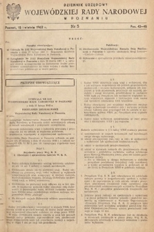 Dziennik Urzędowy Wojewódzkiej Rady Narodowej w Poznaniu. 1962, nr 5