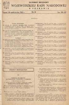 Dziennik Urzędowy Wojewódzkiej Rady Narodowej w Poznaniu. 1962, nr 14