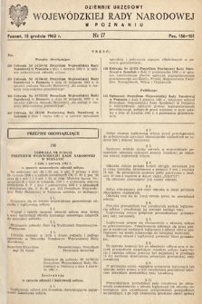 Dziennik Urzędowy Wojewódzkiej Rady Narodowej w Poznaniu. 1962, nr 17