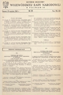 Dziennik Urzędowy Wojewódzkiej Rady Narodowej w Poznaniu. 1962, nr 20
