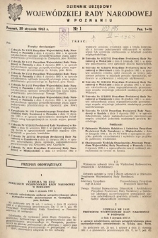 Dziennik Urzędowy Wojewódzkiej Rady Narodowej w Poznaniu. 1963, nr 1