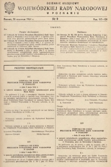 Dziennik Urzędowy Wojewódzkiej Rady Narodowej w Poznaniu. 1964, nr 9