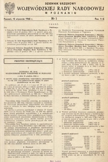 Dziennik Urzędowy Wojewódzkiej Rady Narodowej w Poznaniu. 1965, nr 1