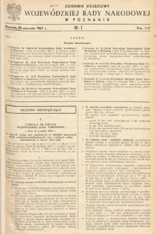 Dziennik Urzędowy Wojewódzkiej Rady Narodowej w Poznaniu. 1967, nr 1