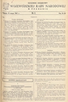 Dziennik Urzędowy Wojewódzkiej Rady Narodowej w Poznaniu. 1967, nr 2