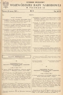 Dziennik Urzędowy Wojewódzkiej Rady Narodowej w Poznaniu. 1967, nr 6