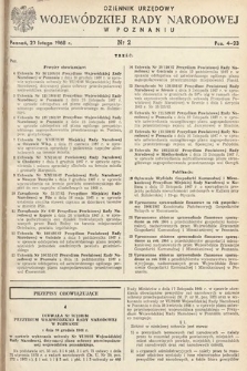 Dziennik Urzędowy Wojewódzkiej Rady Narodowej w Poznaniu. 1968, nr 2
