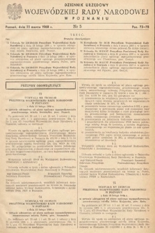 Dziennik Urzędowy Wojewódzkiej Rady Narodowej w Poznaniu. 1968, nr 5