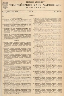 Dziennik Urzędowy Wojewódzkiej Rady Narodowej w Poznaniu. 1968, nr 6