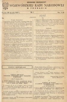 Dziennik Urzędowy Wojewódzkiej Rady Narodowej w Poznaniu. 1969, nr 1