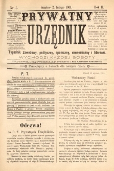 Prywatny Urzędnik : tygodnik zawodowy, polityczny, społeczny, ekonomiczny i literacki. 1901, nr 5