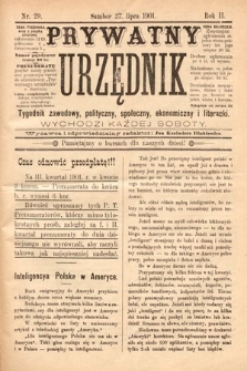 Prywatny Urzędnik : tygodnik zawodowy, polityczny, społeczny, ekonomiczny i literacki. 1901, nr 29