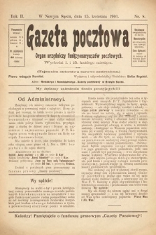 Gazeta Pocztowa : organ urzędniczy funkcyonaryuszów pocztowych. 1901, nr 8